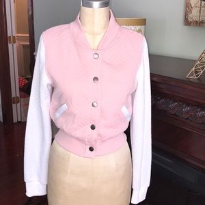 ❄️ NWOT Pink Baseball Quilted Bomber Jacket L